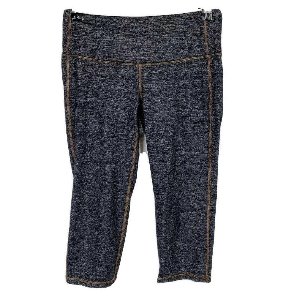 Athleta Yoga Workout‎ Cropped Capri Pants Women's XS Heather Gray Flatlock Seam